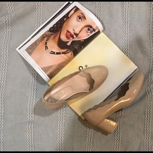 FSNY PATENT LEATHER NUDE HEEL PUMP